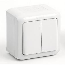 Forix ip44 Выключатель 2х (бел.)