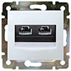 Rj 45 - 2 Выхода, Utp, кат.5 Бел.