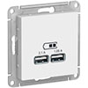 USB РОЗЕТКА, 5В/2,1 А, механизм, БЕЛЫЙ