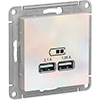 USB РОЗЕТКА, 5В/2,1 А, механизм, ЖЕМЧУГ
