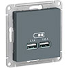 USB РОЗЕТКА, 5В/2,1 А, механизм, ГРИФЕЛЬ