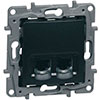 РОЗ RJ11+RJ45 5Е UTP Антрацит ETIKA