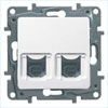 Розетка 2XRJ45 5Е UTP, белая, ETIKA