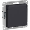 ATLASDESIGN РОЗЕТКА с заземл. со шторками с крышкой, 16А, IP20, механизм, КАРБОН