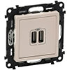 Зарядное устройство с двумя USB разъемами 100-240В~ 50-60Гц 5В 1500мА + лицевая панель Valena Life, слоновая кость