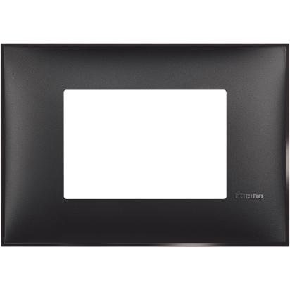 Рамка итальянский стандарт, 3 модуля, CLASSIA, черный сатин