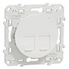 Двойная розетка Odace RJ45 белая Cat.6