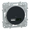 Розетки USB, Type A+C Odace, цвет антрацит
