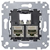 Розетка компьютерная 2хRJ45 CAT6 STP Merten