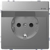 Merten D-Life Розетка с крышкой IP44, цвет стальной