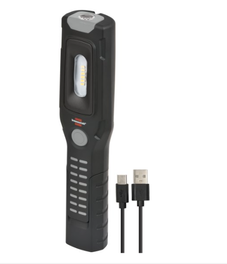 Фонарь светодиодный перезаряжаемый 6+1 с 2 крючками и USB-портом Brennenstuhl HL2 DA 61 M3H2 300+100 лм