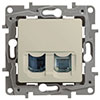 Модуль розетки двойной RJ11+RJ45, категория 5 UTP, слоновая кость, ETIKA