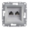 розетка RJ45 x 2 (ал.)