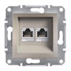 розетка RJ45 x 2 (бронза)